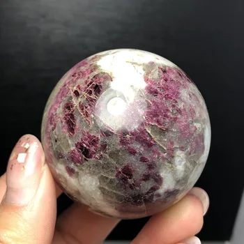 

50mm Natural red tourmaline quartz crystal polished sphere ball for sale