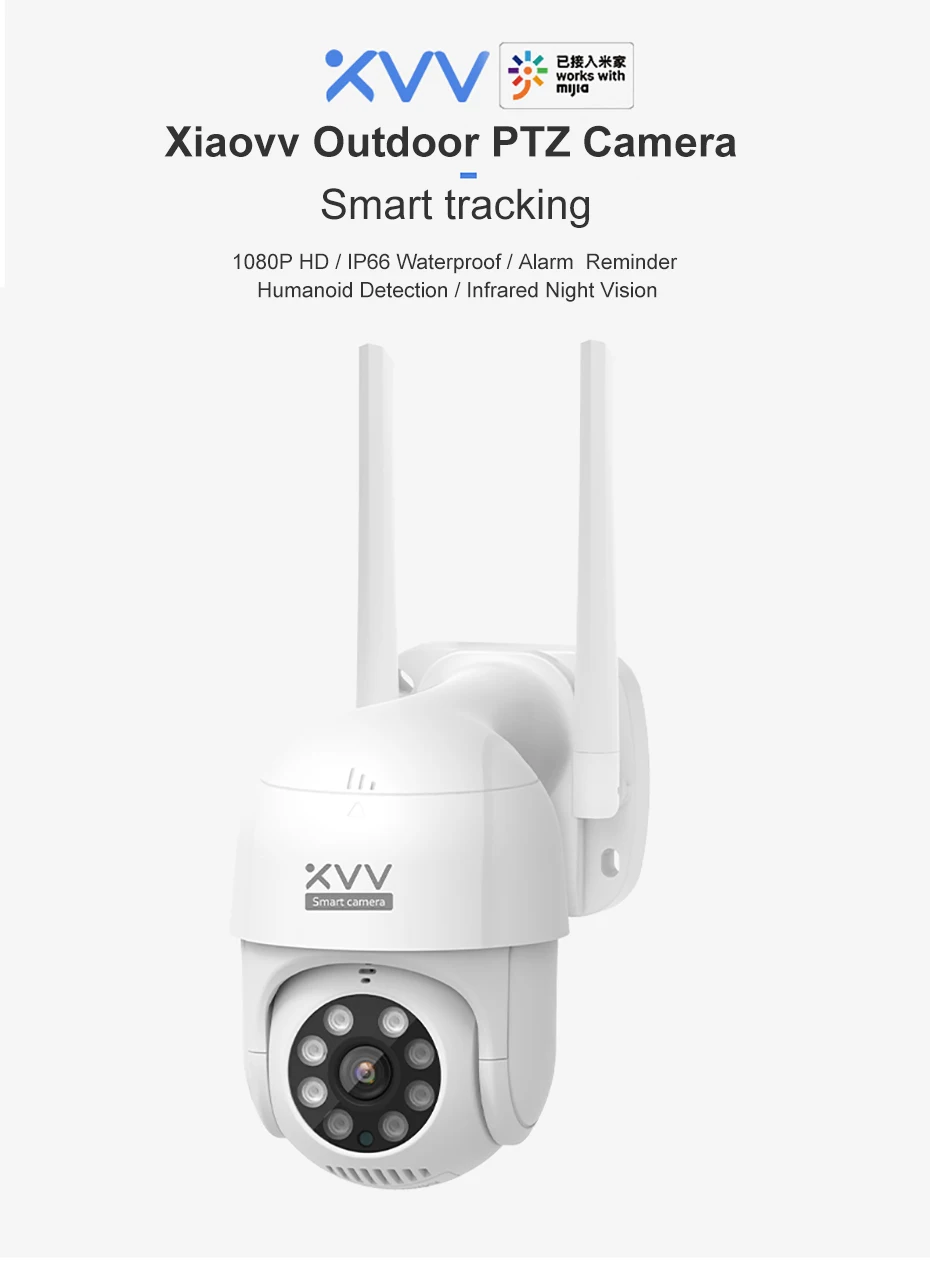 Xiaomi P1 Smart Outdoor IP Camera 1080P PTZ Rotate Wifi Webcam Humanoid Detect Waterproof Security Camers Work for Mi Home App