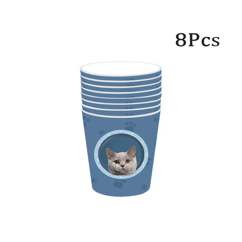 D Chicinlife кошка одноразовая посуда бумажные тарелки салфетки для стаканчиков День Рождения Декор детский душ кошки день рождения питомец вечерние принадлежности - Цвет: D