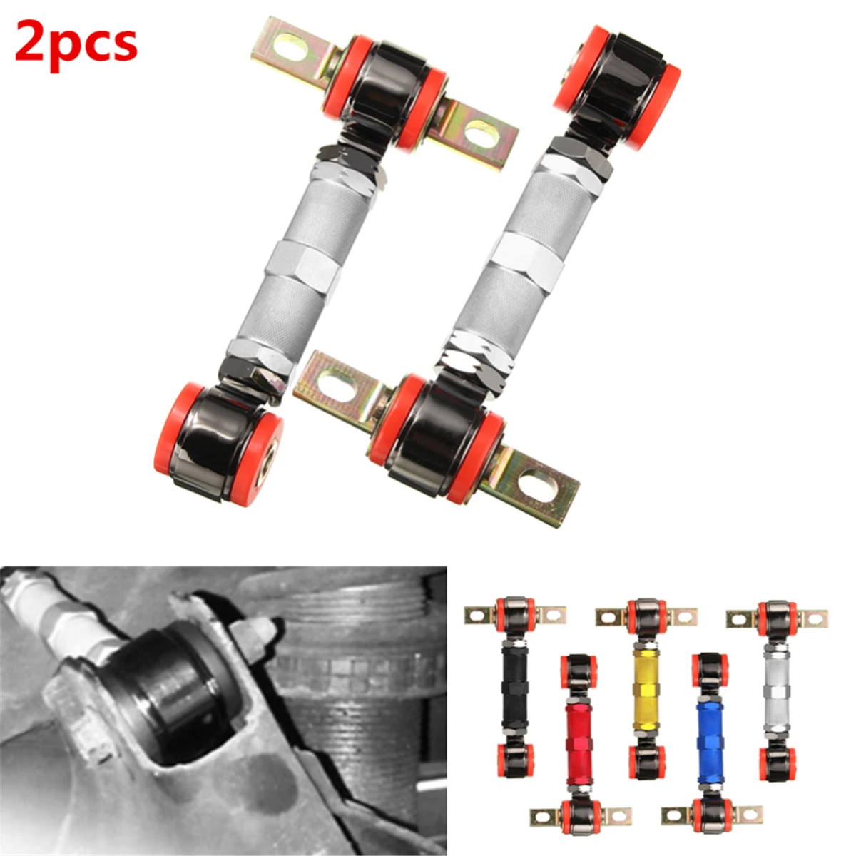 

Hot New 1pair Adjustable Racing Rear Suspension Camber Control Arms Kit for Honda for Civic 5color