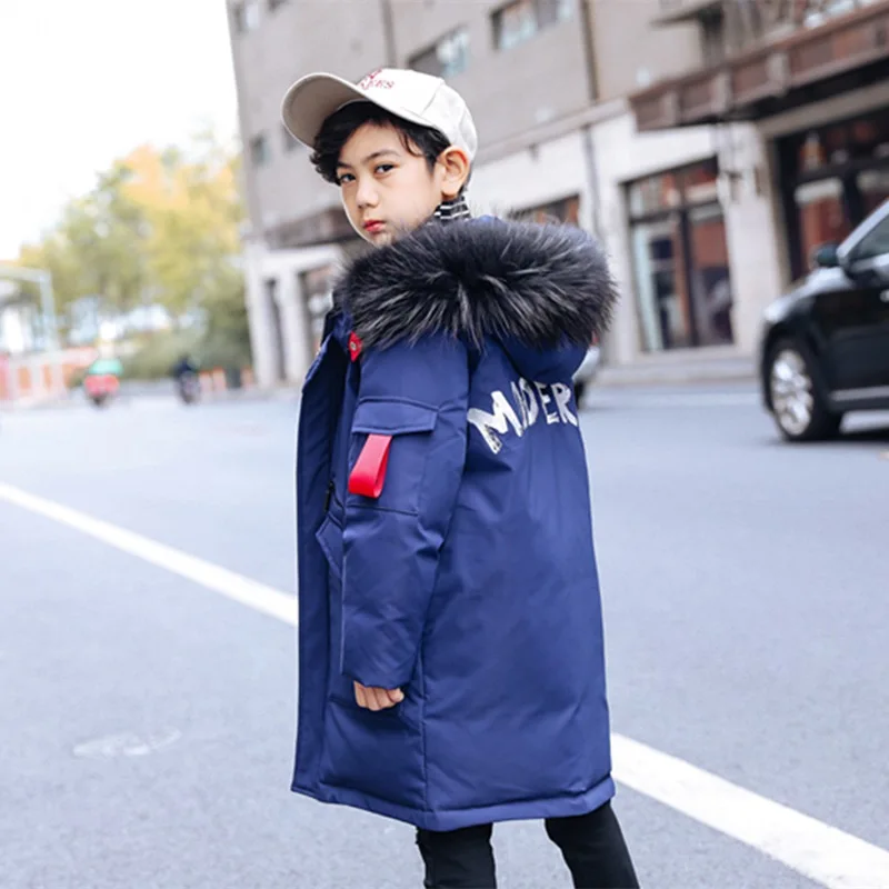 New kids XBL8838 Winter Children's duck down Outerwear&Coats baby boys warm Down jackets kids down coat with letter on back