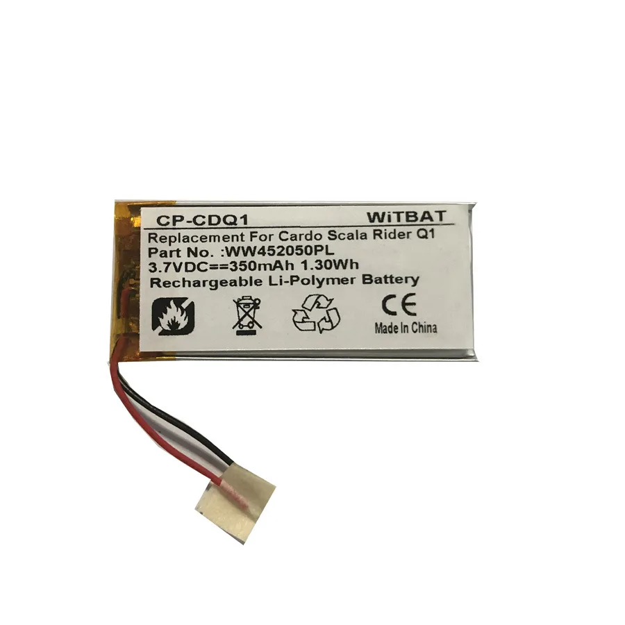 Аккумулятор ZHUJI на 320 мА · ч для Cardo Scala Rider Q1/Q3/FM/ Q-Solo WW452050PL WW452050PL_C | Электроника