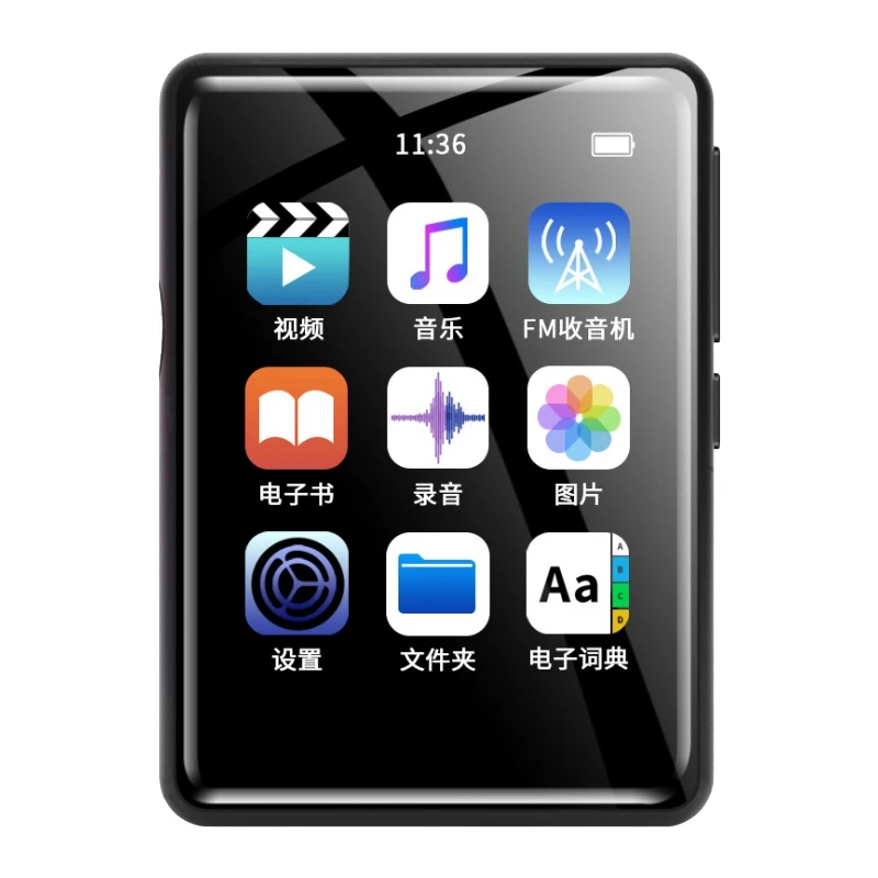 MOOL 2 4 дюймов музыкальный плеер Пресс Mp3 Walkman Перезаряжаемые Hifi Bluetooth Mp4 для
