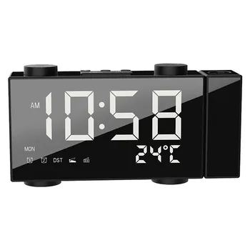 

Digital Fashion Creative Room Desk Ornament LED Display FM Radio Projection Alarm Clock Time Voice Talking Projector