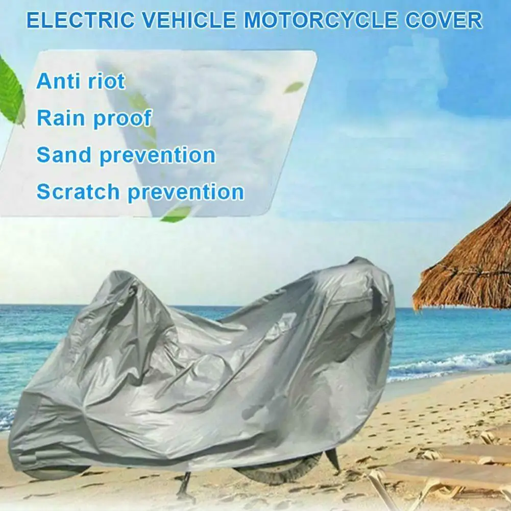 Silver Gray New Motorcycle Protective Cover Waterproof Bike Scooter Outdoor Rain&Dust UV Proof Sun Protection Case For Motorbike