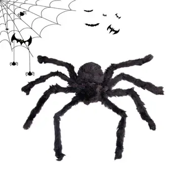 

Fake Black/Colorful Plush Spider Bendable Toy Halloween Horror Party Tricky Toys Bar Haunted House Decorative Accessories