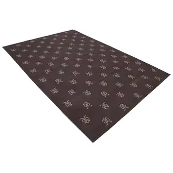 

185x270 Cm Brown Handmade Dhurrie Rug-6x9 Ft