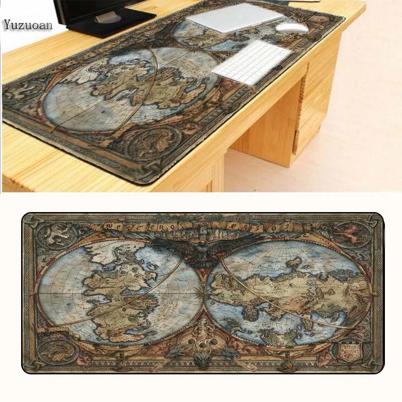 Yuzuoan, большая акция, карта старого мира, игровой коврик для мыши в подарок, компьютерный ноутбук, оверлок, коврик для мыши, большая скорость игры, оптические мыши - Цвет: 400X900X3MM
