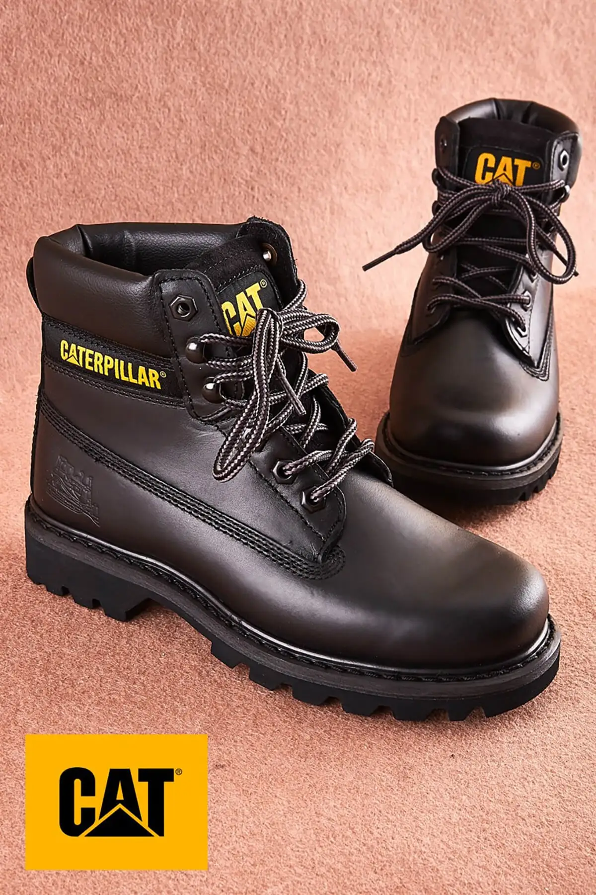 Caterpillar-zapatos Originales Para Hombre, Botas De Piel Auténtica De Suela Gruesa, Informales, Impermeables, Color Negro, Para Invierno