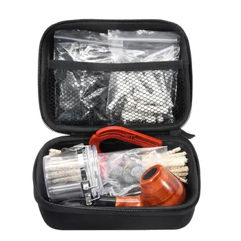 

HORNET Tobacco Bag Set Wood Tobacco Pipe + Smoking Pipes Cleaning Tools + Carbon Pipe Filters + Glass Storage Jar Accessories