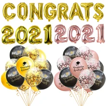 

Graduation Balloons Decoration Congratulate Graduate Latex Confetti Ballons DIY Congrats Foil Balloon For 2021 Grad Party Supply