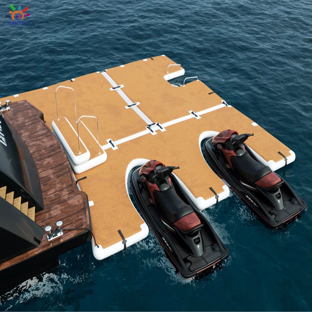 

luxurious Jet ski Floating Dock Inflatable Motor Boat Dock Pontoon Inflatable Floating Island for Lakes and Sea