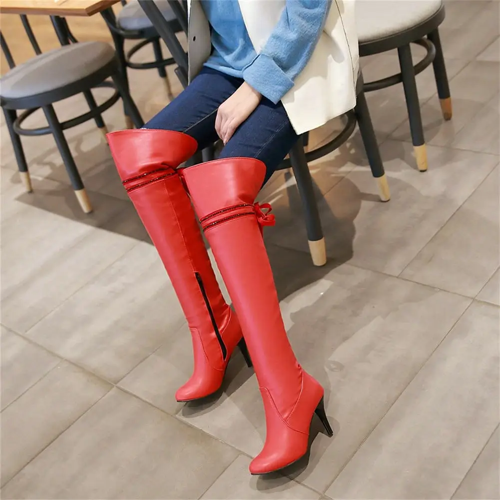 

SARAIRIS 2019 Classic Top Quality Plus Size 50 High Heels Party Boots Women Shoes Woman Lady Knee High Boots Botas De Mujer