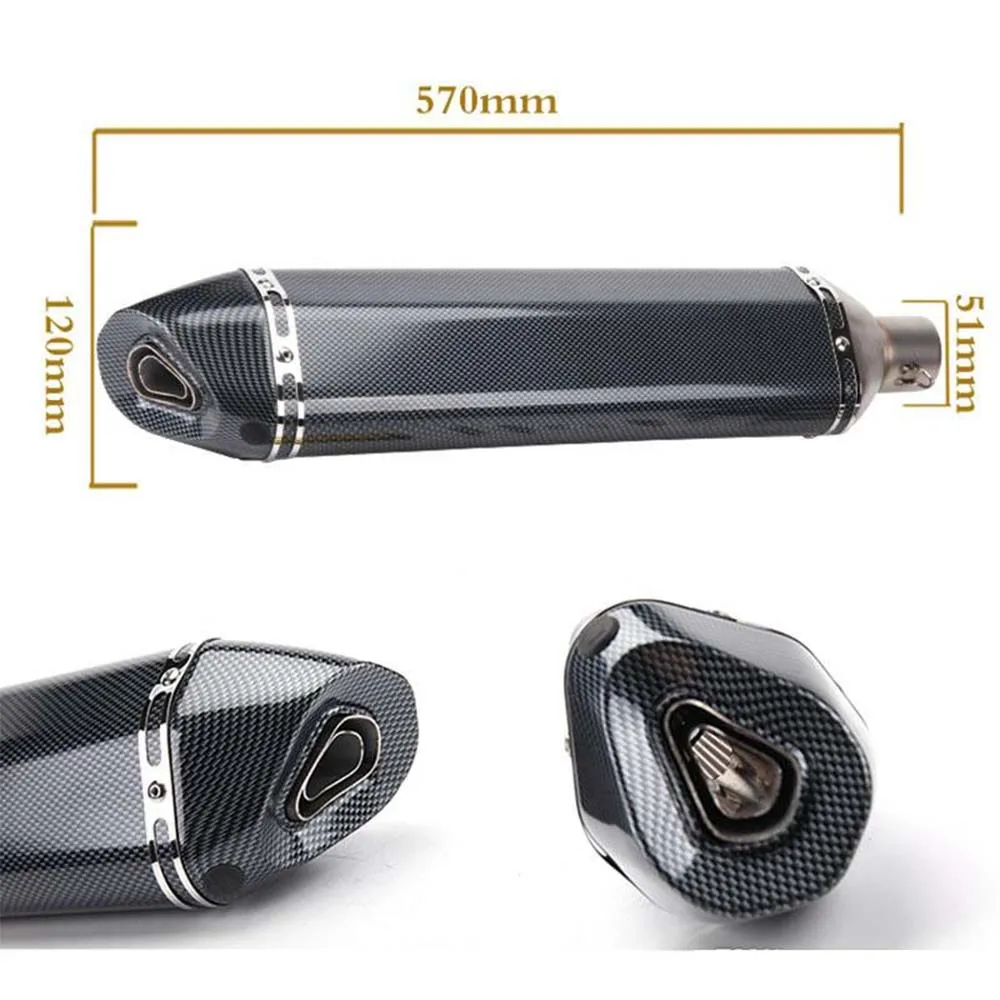 

Slip On 470MM 570MM Universal Motorcycle Exhaust Pipe Escape Muffler Removable DB Killer 51MM For R3 Z900 TRK502 CBR500 CBR1000