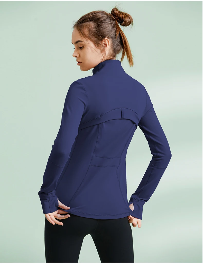 [Simple] Yoga Running Training Jacket Long Sleeve Top Casual Overcoat Women Workout Exercise Gym Fitness Sport Athletic Workout