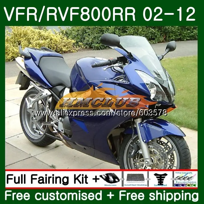 Корпус для HONDA перехватчик VFR800RR 2002 2012 глянцевый синий 88CL. 85 ПВП 800R VFR800 RR 02 03 04 05 06 07 08 09 10 11 12 обтекатели - Цвет: No. 1