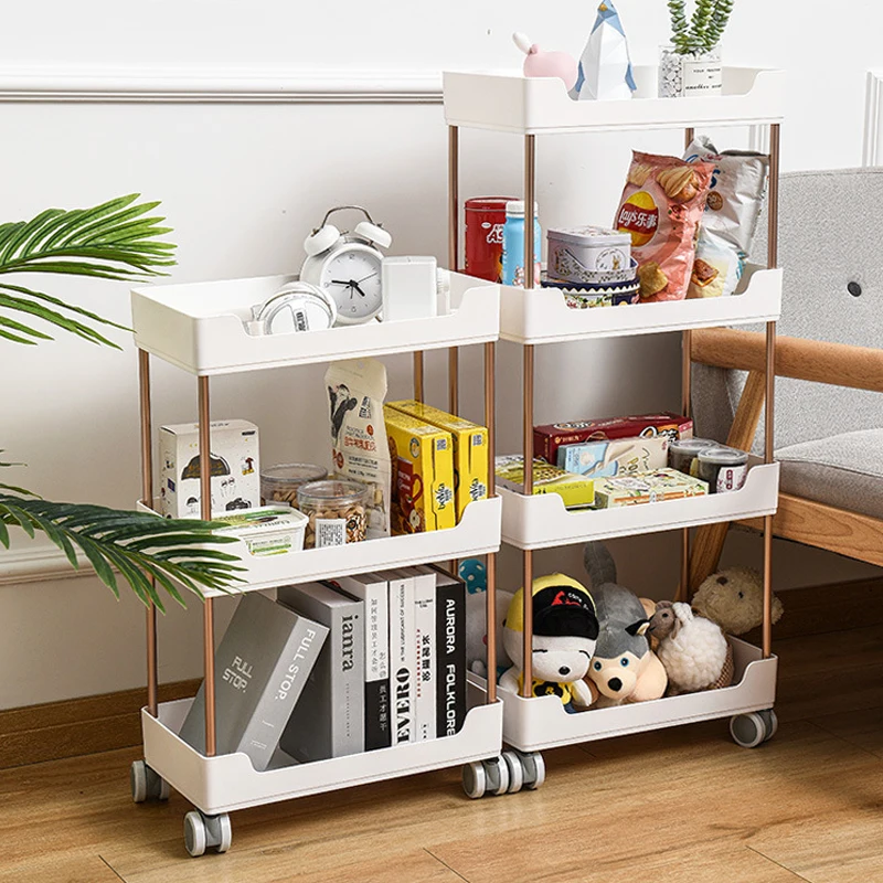2/3/4 Storage Rack With Wheel High-Grade Floor Trolley For Kitchen Bathroom Gap Cabinets Space Saving Shelf | Дом и сад