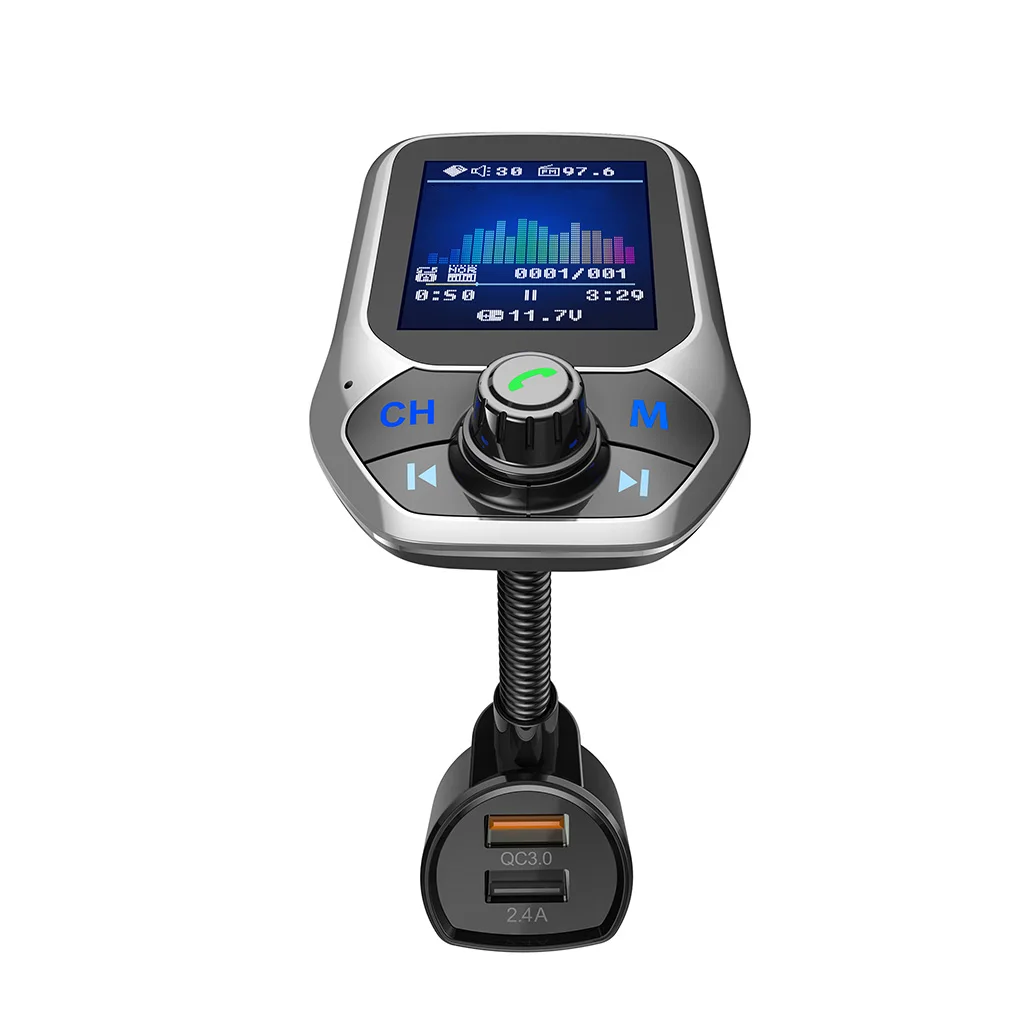 1,8 дюймов TFT цветной дисплей Bluetooth автомобильный комплект громкой связи USB быстрая зарядка fm-передатчик MP3 музыкальный плеер