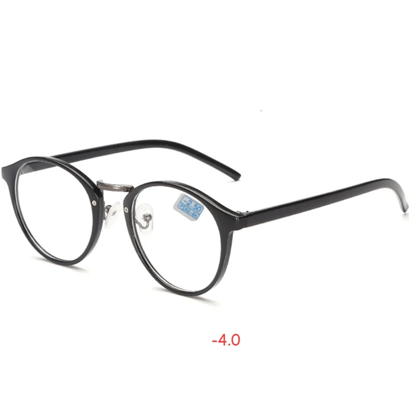 Готовой близорукость очки для студентов Новинка TR90 кадр очки от близорукости Для женщин Для мужчин-1,0-1,5-2,0-2,5-3,0-5,5-6,0 Прямая - Цвет оправы: Black400