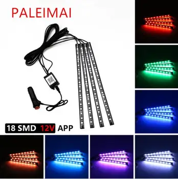 

LED strip waterproof Factory direct sale automobile atmosphere lamp APP atmosphere lamp car LED drag 4 18 SMD7 color foot bottom