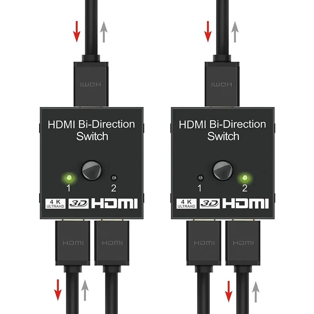 AMKLE HDMI Сплиттер 4K HDMI адаптер 1in-2out или 2in-1out двунаправленный коммутатор для DVD Mac ноутбука ТВ монитор и т. д