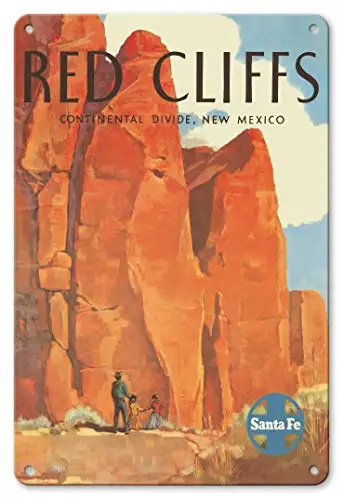 Red Cliffs Monument Metal Tin Sign Retor Wall Decor Tin Sign 8x12 Inch