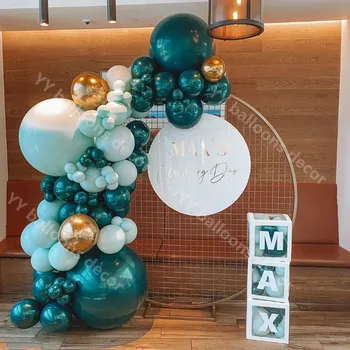 

Double Globals Balloon Arch Kit Duck Blue Rose Gold Latex Tiffany Blue DIY Balloon 1 Birthday Baby Shower Party