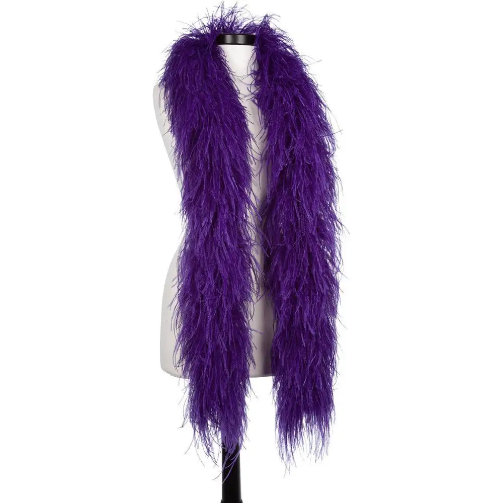 purple 2 метра 20Ply пушистые страусиные перья боа натуральный Плюмаж из страусиного пера бахрома для свадебной вечеринки Карнавал Украшения на платье - Цвет: purple