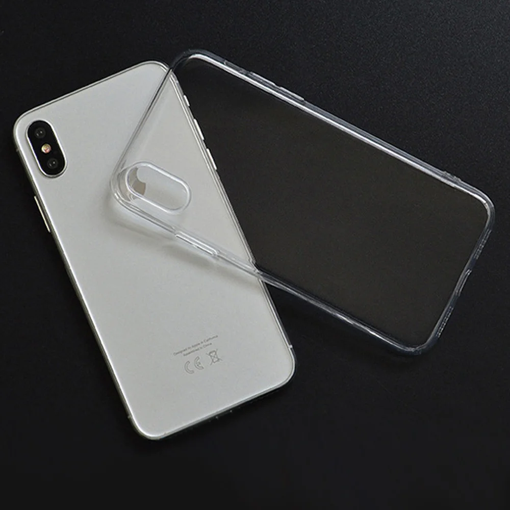 100 шт чехол для телефона iPh 7/8 XR XS smax Coque Прозрачный Мягкий ТПУ силиконовый чехол для Fundas Shell