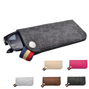 

New Felt Sunglasses Case For Women Colorful Candy Eyeglasses Box Soft Bag Accessoires Portable Storage Tool