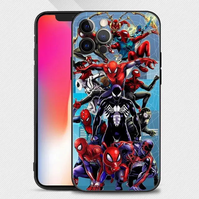 Phone Case For Apple iPhone 13 12 11 Pro Max 13 12 Mini XS Max XR X 7 8 Plus 6 6S SE 2020 Cover Spiderman iron Man Marvel B06