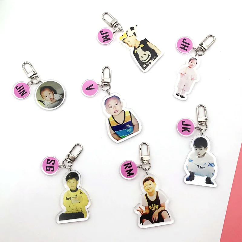 KPOP Bangtan Boys детский акриловый брелок подвеска аксессуар JIMIN V JIN JK SUGA J HOPE RM ювелирные