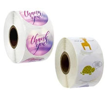 

50 500PCS Color Plaid animal Labels Thank You Sticker Sealing Paper Stickers Stationery Office Supply Decoration Scrapbooking
