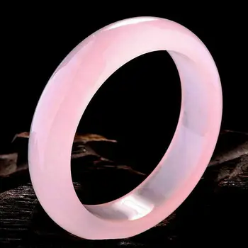 

58-62mm Chinese Beautiful Natural Lavender Pink stone Gems Bangle Bracelet