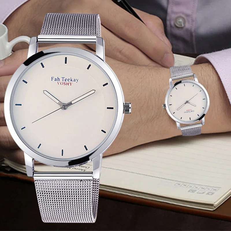 

WJ-8064 New Arrival Creative Net Belt Male Watches Trending Minimalist Charming Leisure Men Dress Watch relojes de mujer 2019