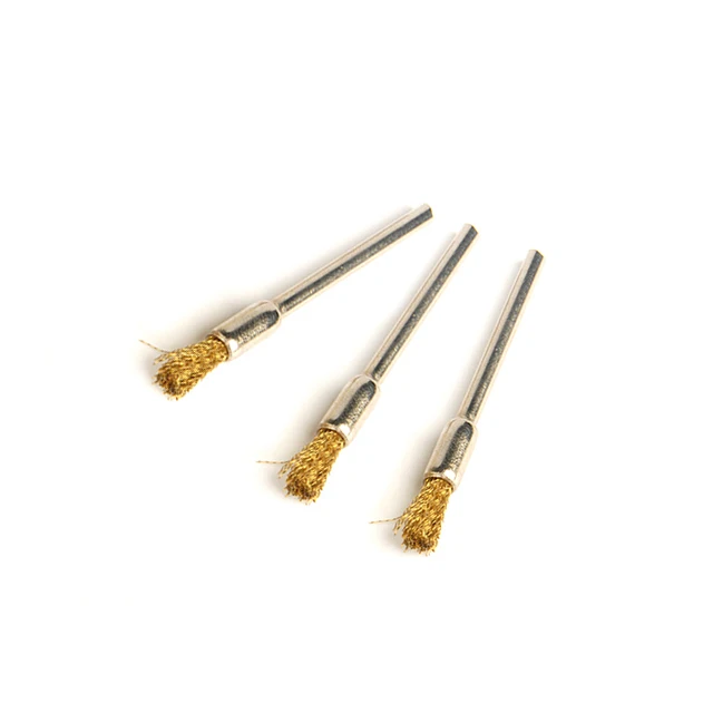 Brass Brush Wire Shank Electric Tool Steel Wire Wheel Brushes Cup Rust Accessories Rotary Tool for Engraver Abrasive Materials 3PCS-2
