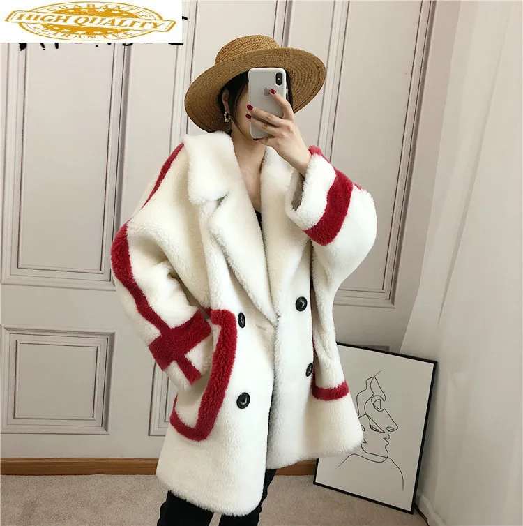 Herfst Winter Jas Vrouwen Kleding 2019 Schapen Scheren Echte Bontjas 100% Wol Jas Vrouwen Koreaanse Mode Bont Tops 818005 YY1894 Herfst Winter Jas Vrouwen Kleding 2019 Schapen Scheren Echte Bontjas 100% Wol Jas Vrouwen Koreaanse Mode Bont Tops 818005 YY1894
