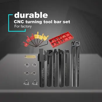 

21PCS/SET DCMT CCMT Carbide Insert + 10mm Boring Bar Tool Holder + Wrench For Lathe Turning Tool Shank Lathe Turning Tool