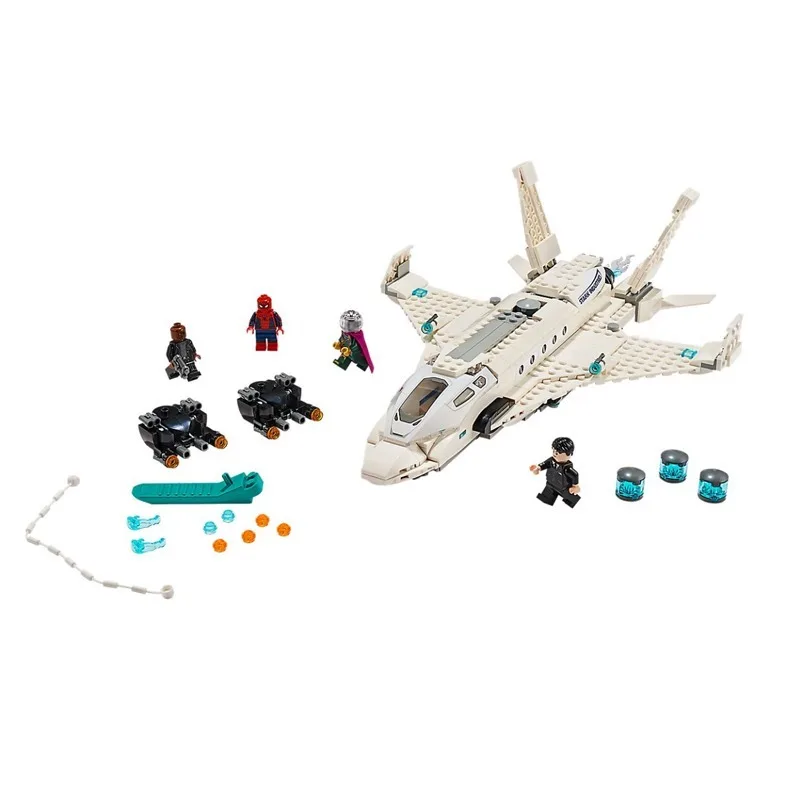 

Spider-Man Stark Jet and The Drone Attack Building Block Bricks Toys Compatible with Legoinglys Marvel 76130 Gift for Kid