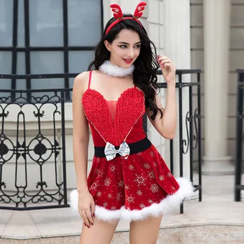 JSY Porn Underwear Sexy Women's Christmas Dress Cosplay Lingerie Hot Erotic Apparel For Sex Role Play Nightwear Porno Costumes 5