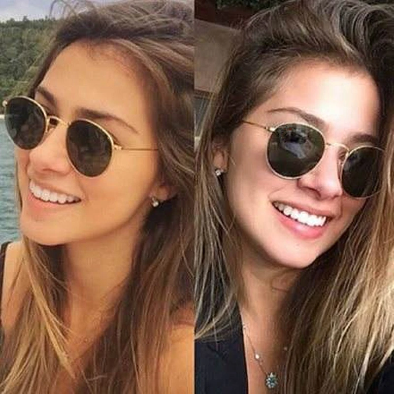 

2019 Classic Small Frame Round Sunglasses Luxury Women/Men Brand Designer Alloy Mirror Sun Glasses Vintage Modis Oculos De Sol
