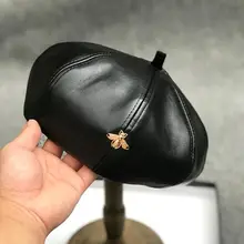 Подиум уличная съемка продукт пчела искусственная кожа тыква шляпа ретро Корейская версия сетки красный с художником шляпа прилива c