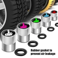 AUTCOAT 4Pcs/Set Tire Valve Caps, Premium Metal Rubber Seal Tire Valve Stem Caps, Dust Proof Covers Universal fit for Cars 4