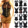 Waist Training Corset Vest Women Lace Up Boned Steampunk Bustiers Top Sexy Corselet Burlesque Clothing Gothic Party Costume ► Photo 1/6