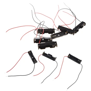 

6Pcs Wired Connector 1.5V AAA Battery Holder Plastic Case Storage Box Black & 3 Pcs Single Side 1 x 1.5V AA Battery Open Holder