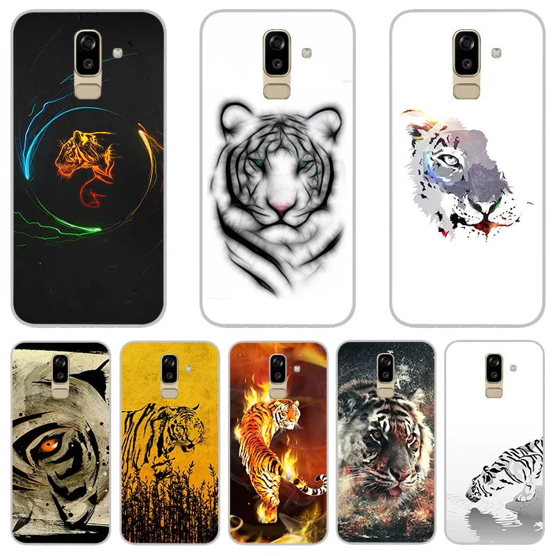 tiger art Matte Silicone Case For Samsung galaxy J2 pro J3 J4 J6 J7 J8 A5 A7 A9 A8 A6 Plus 2018 TPU Phone Cover |