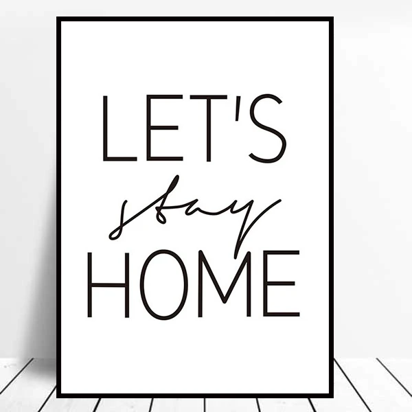 Poster Painting Let‘s Stay Home Wall Art Minimalist Canvas Home Decor Modern New