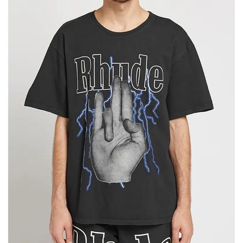 Rhude Lightning Gesture Logo Printed 