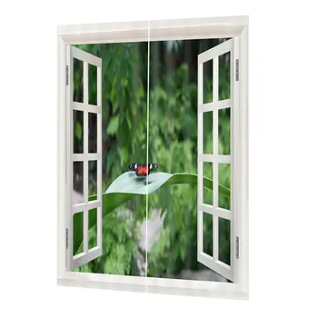 

FJ6 Washable Drape Panel Sheer Fabric Curtain Printing Door Window Curtains Home decor