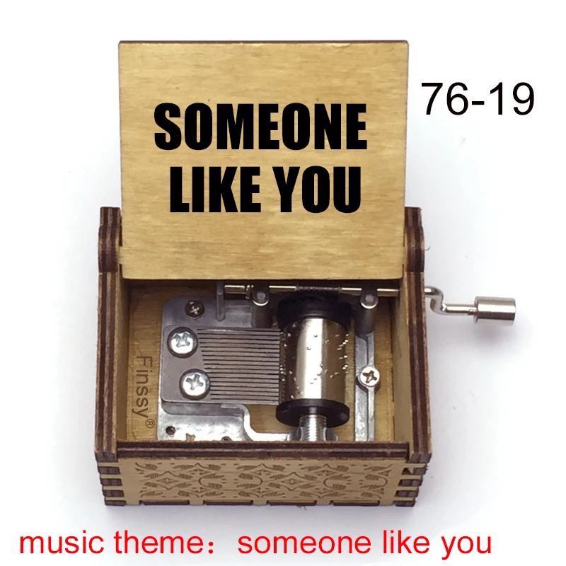 pop music someone like you Music Box song 18 Note color print Wood Hand movement home office ornaments birthday gift toy